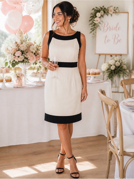 Ann Taylor Dresses & Skirts - Ann Taylor Sleeveless Cream and Black Sheath Dress